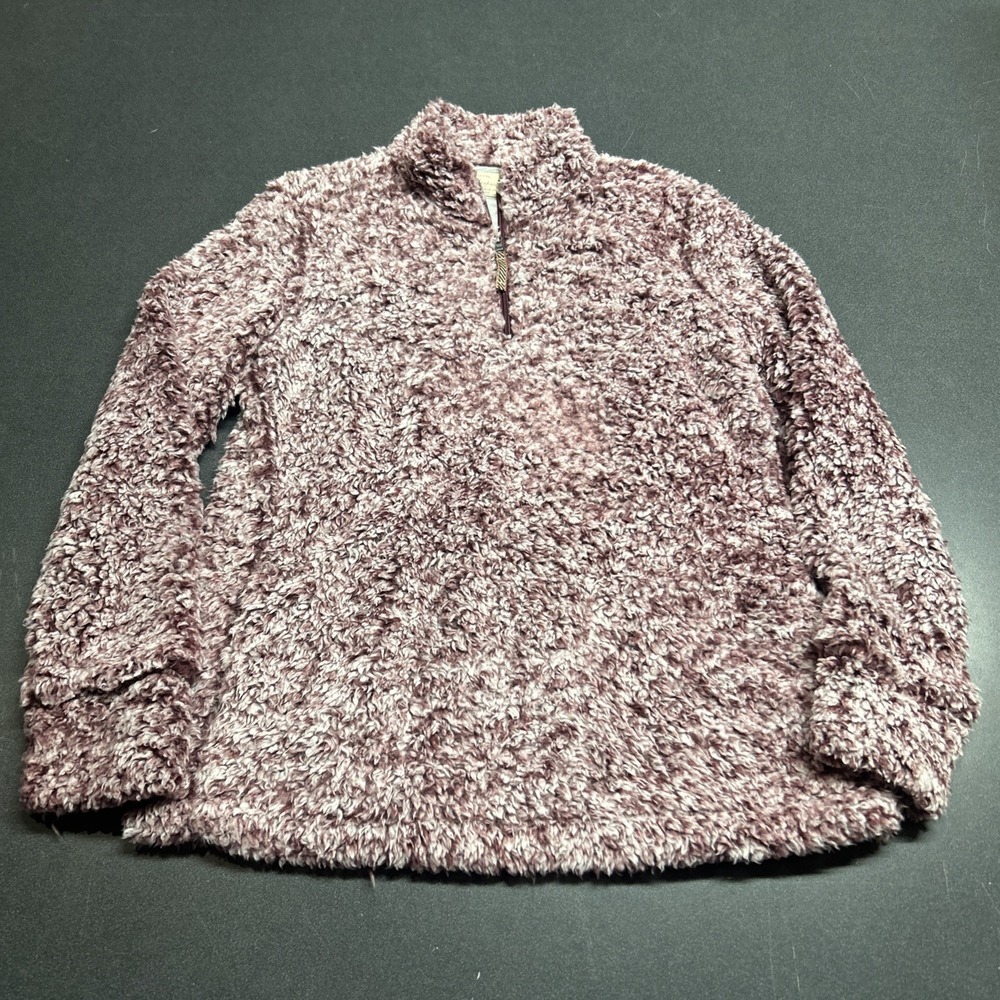 Weatherproof brand vintage 1948 Fuzzy Quarter Zip Pullover Women's M Pockets Red